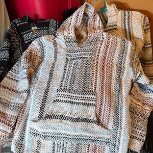 Earth Ragz Striped Hooded Sweater - Cream and Black